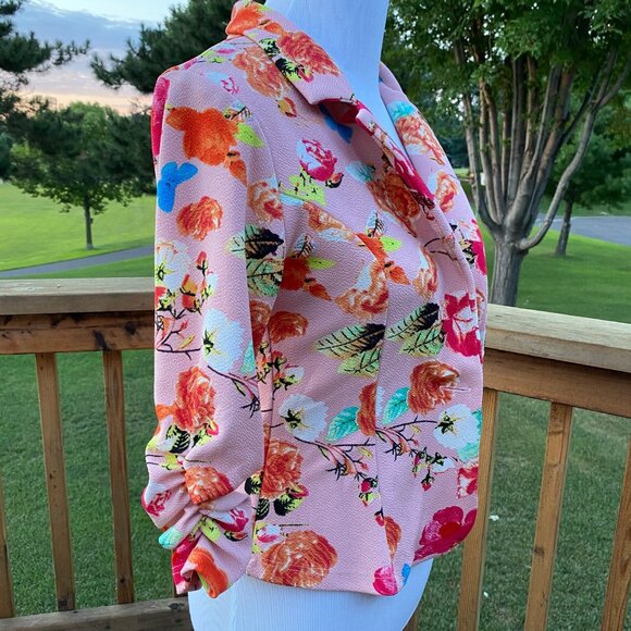 Rainbow Women's Floral Long Sleeve Blouse Blazer - Size S - Picture 7 of 15